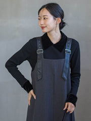 ベロア襟付きニット≪手洗い可能≫