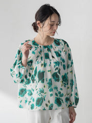 フラワープリントブラウス