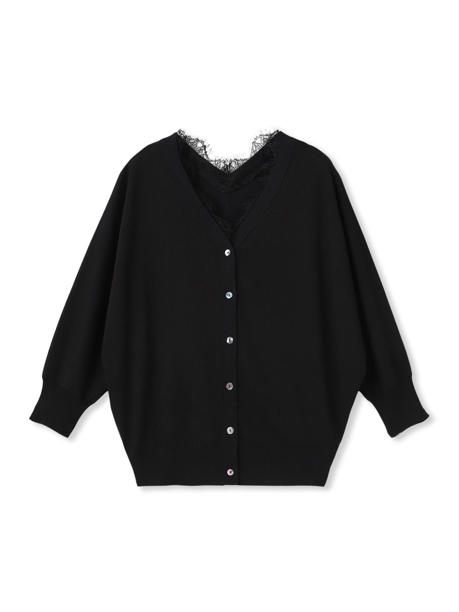 2WAYレースネックニットプルオーバー