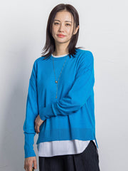 【WEB限定】ベーシックウールクルーネックニット≪洗える≫