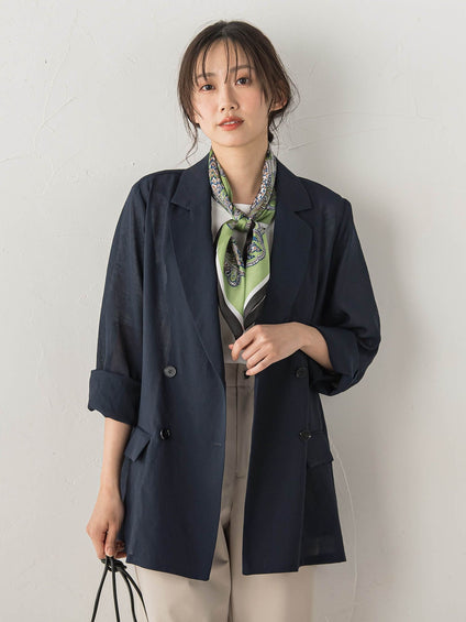 シアー麻調合繊ジャケット