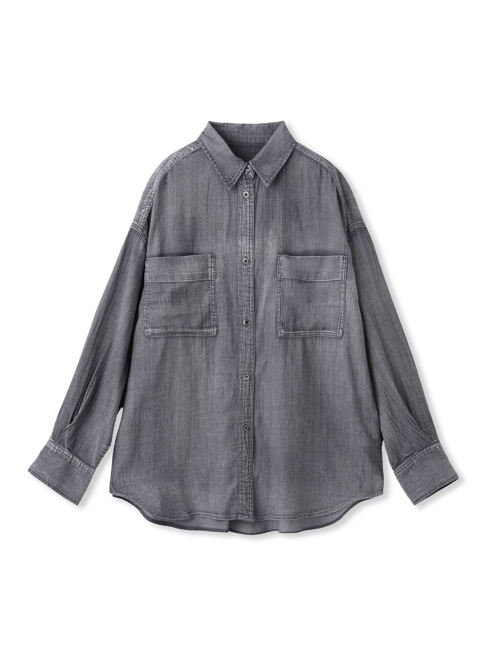 シアーデニムシャツ≪洗濯機で洗える≫