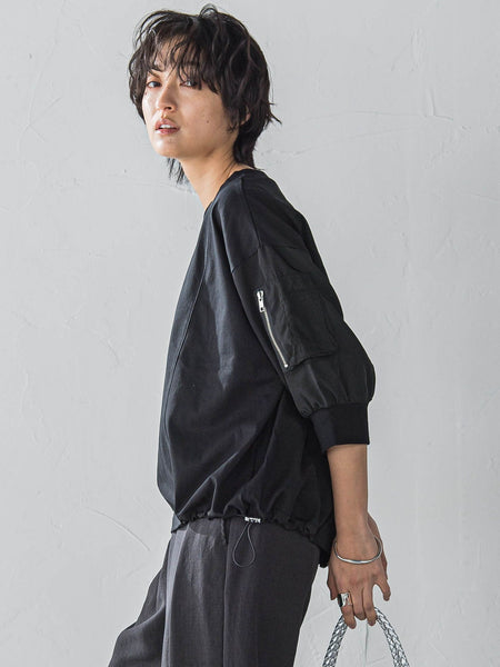 【WEB限定】ワークポケット付きドッキングプルオーバー≪洗濯機で洗える≫