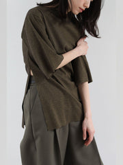 Side slit rib T【日本製】≪手洗い可能≫