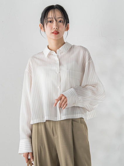 LYOCELL DOBBY STRIPEシャツ