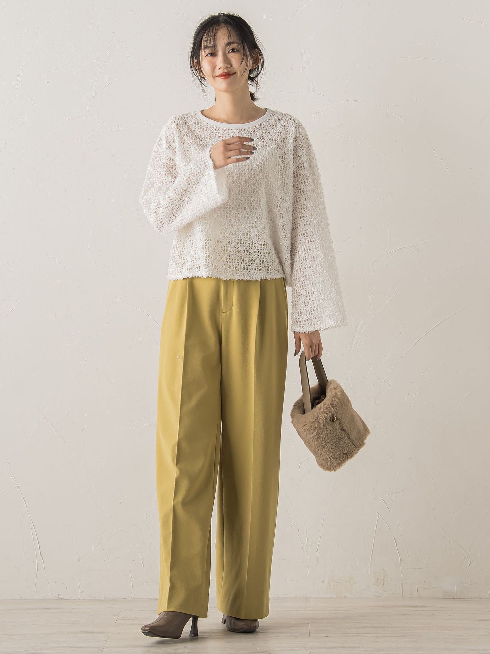 両面起毛ストレッチパンツ≪洗濯機で洗える≫