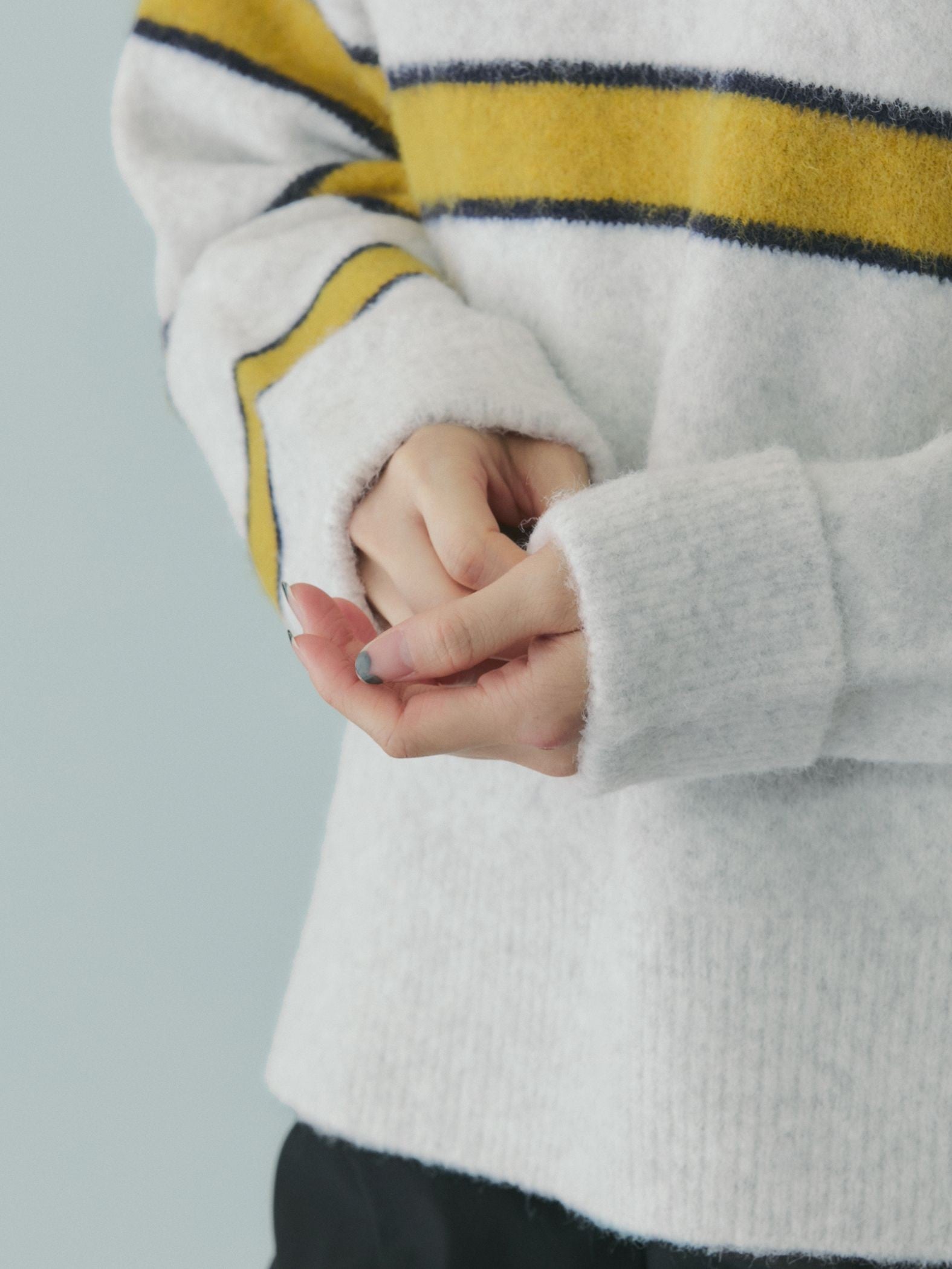 ウール混マルチボーダーニット≪洗濯機で洗える≫