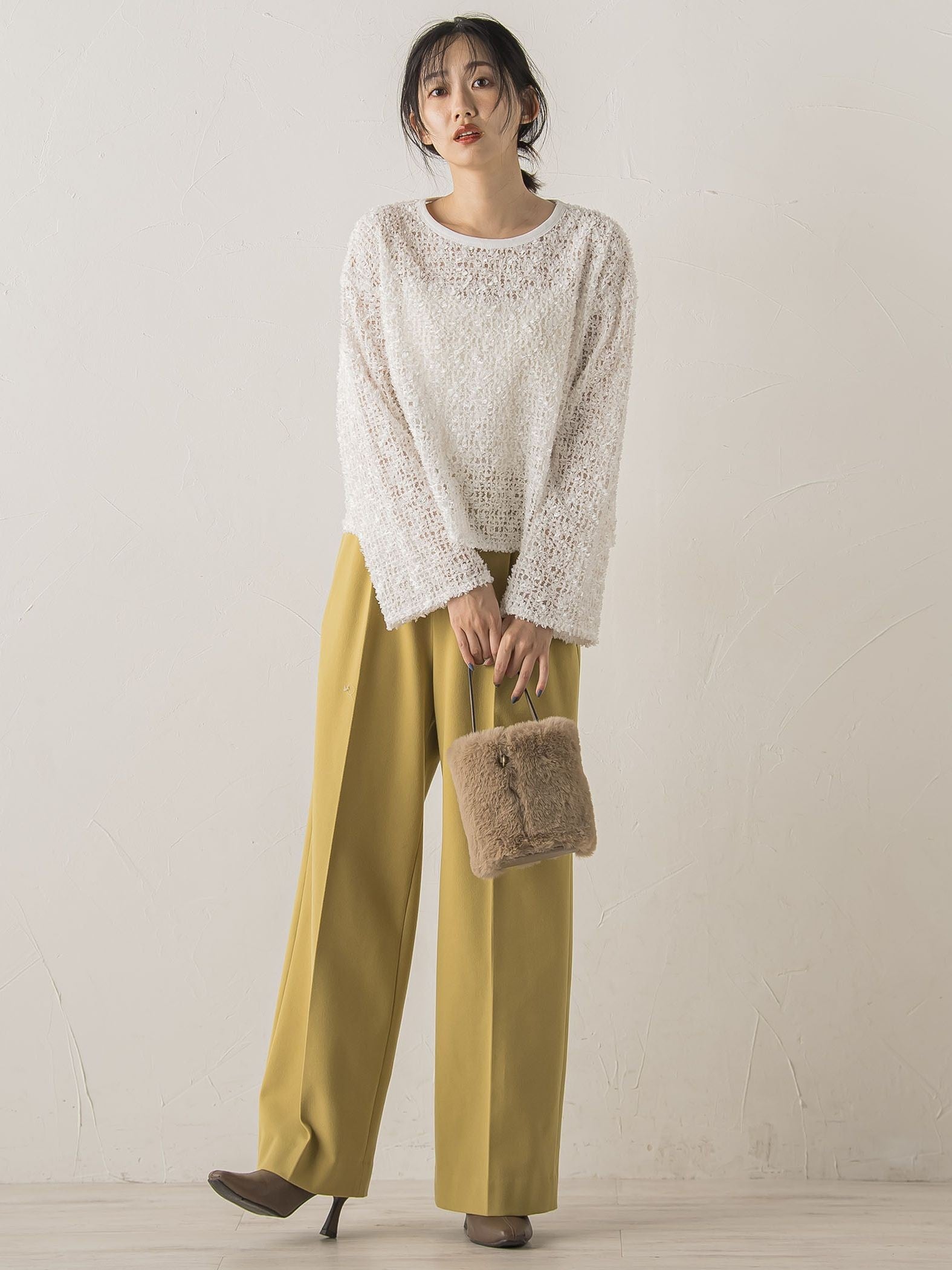 両面起毛ストレッチパンツ≪洗濯機で洗える≫