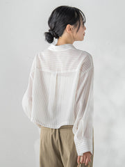 LYOCELL DOBBY STRIPEシャツ