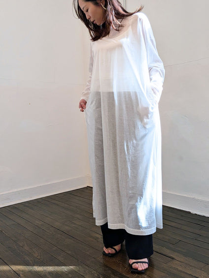 《予約販売》sheer long dress 　【日本製】