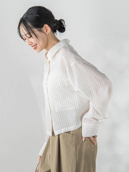 LYOCELL DOBBY STRIPEシャツ