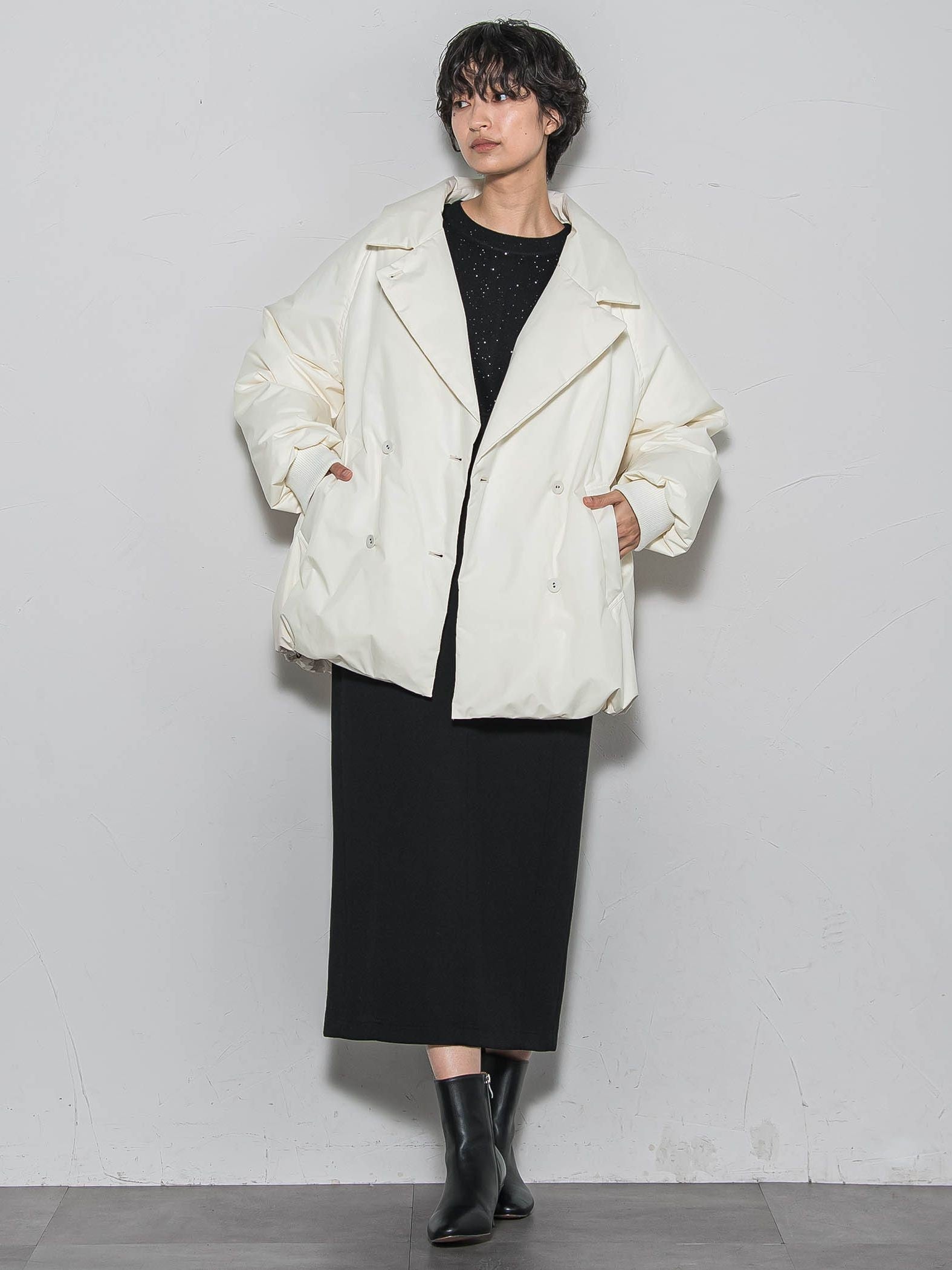 【ノンアイロン】-3kg見えIラインワンピース≪手洗い可能≫