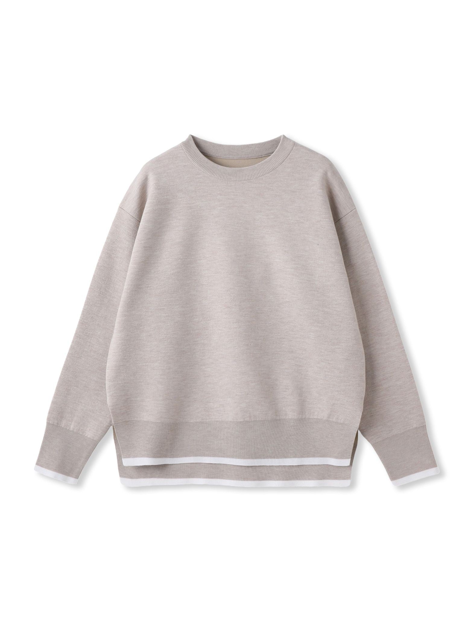 配色クルーネックニット≪洗える≫