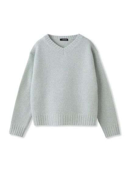 スパンコールラメVネックニット≪洗える≫