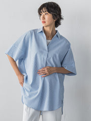 【WEB限定/大きいサイズ/追加生産】”着るだけでサマになる”頼れるスキッパーチュニック