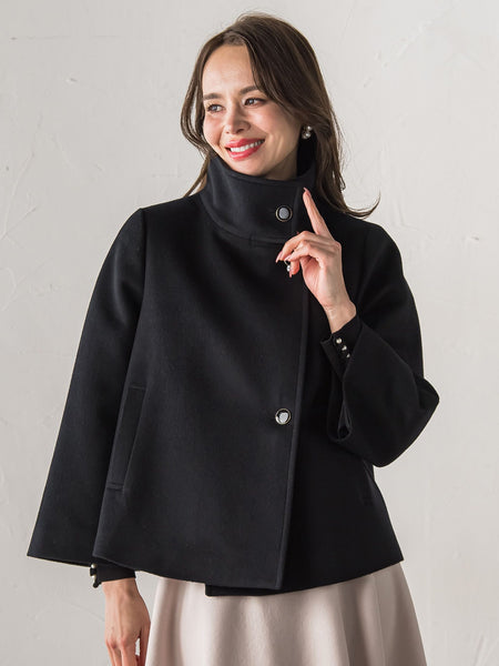 スタンドカラーショートコート