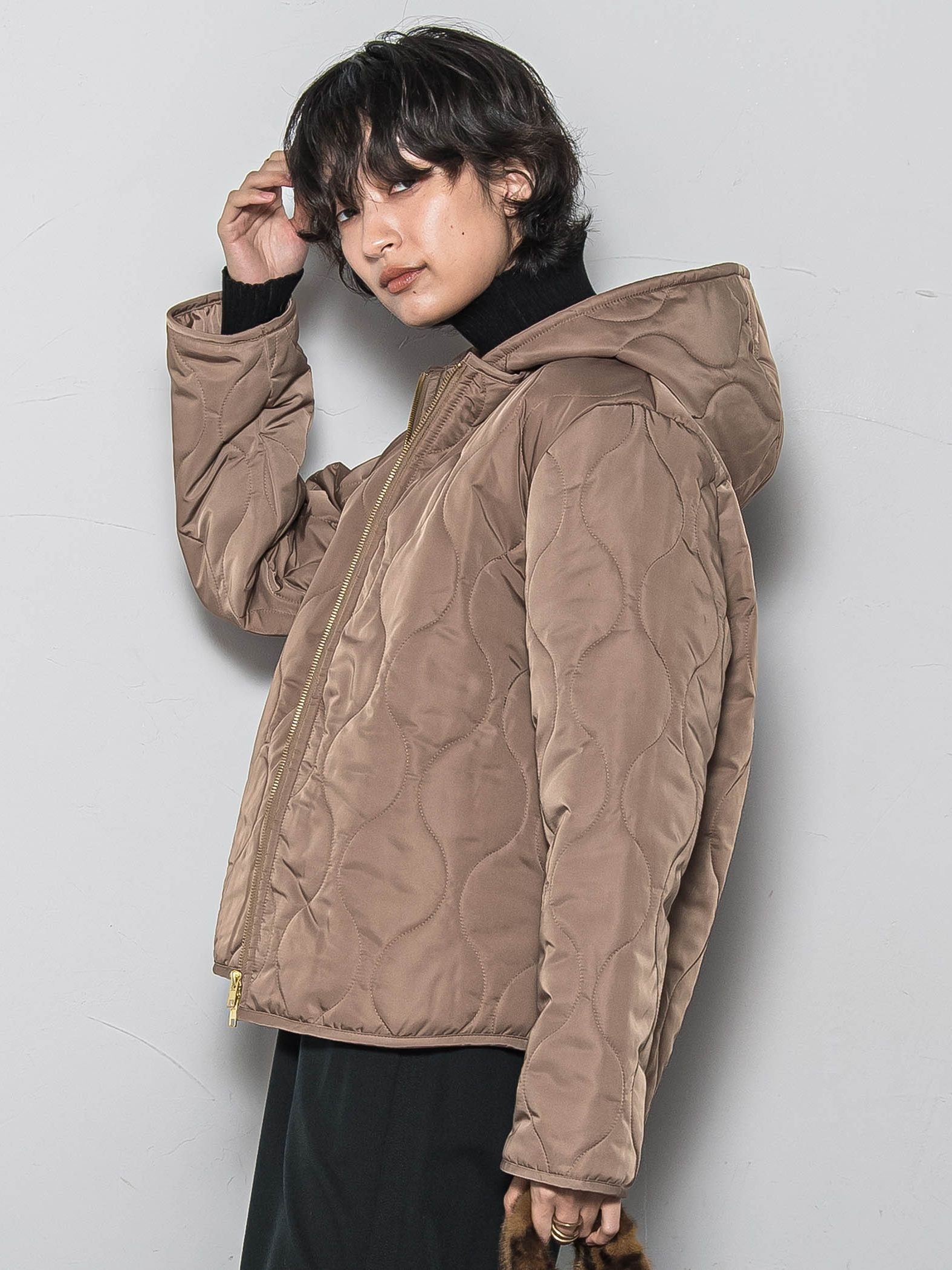 【WEB限定】4WAYキルティング×ボアブルゾン≪手洗い可能≫