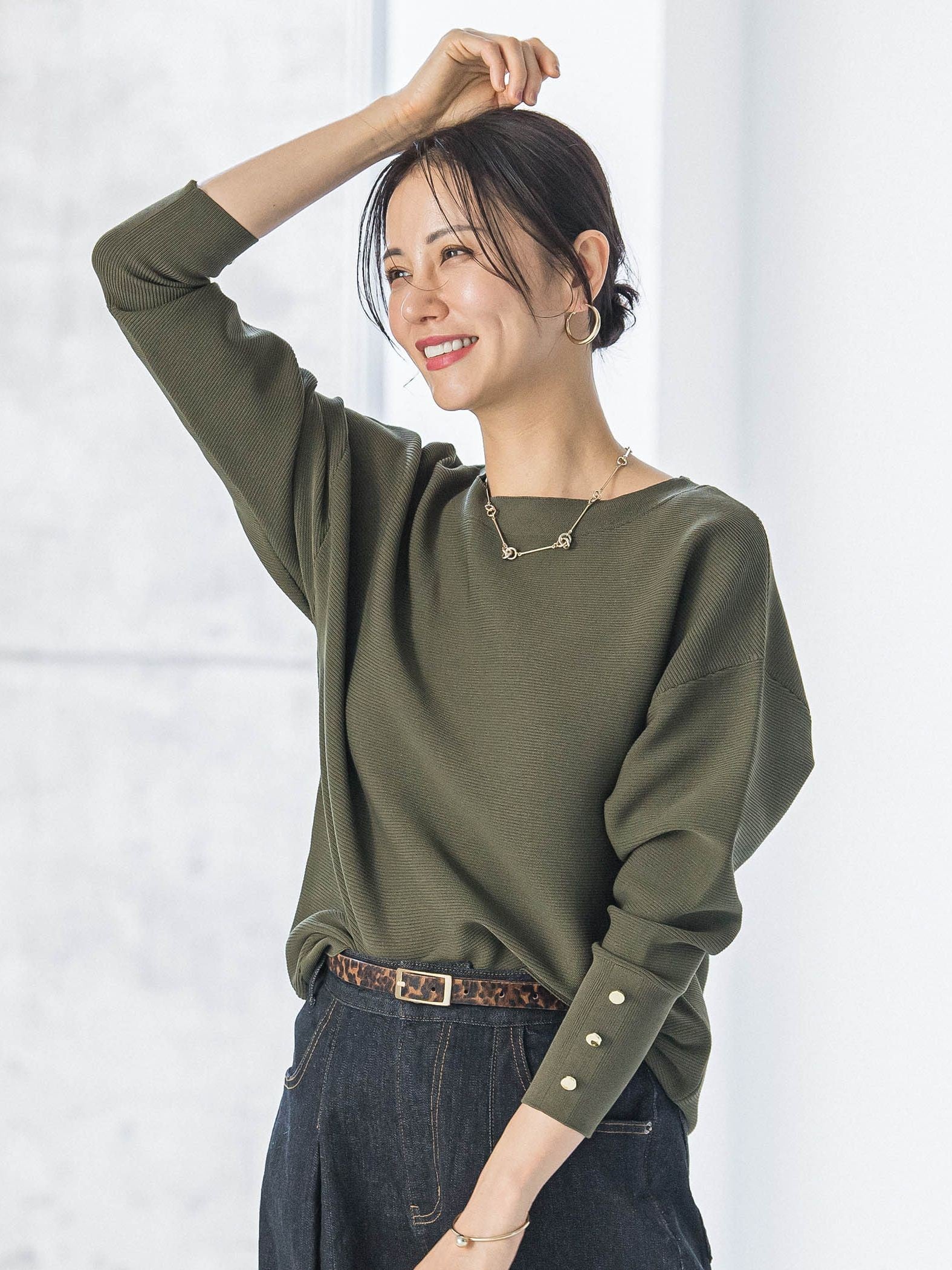 【WEB限定】ソデボタンガーターニット≪11号あり/洗える≫