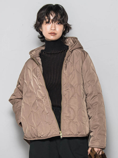 【WEB限定】4WAYキルティング×ボアブルゾン≪手洗い可能≫