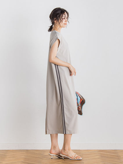 【WEB限定】カットジョーゼットサイドラインワンピース≪手洗い可能≫