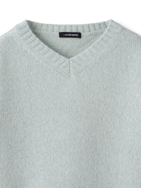 スパンコールラメVネックニット≪洗える≫