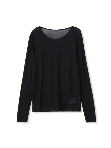 シアーフライス×チュールレイヤードプルオーバー