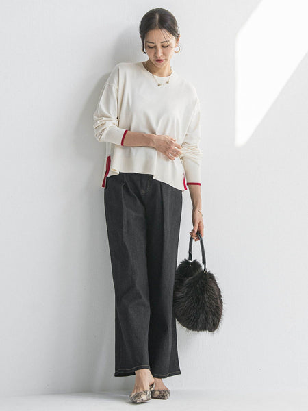 【WEB限定】カラー配色ニット≪洗える≫