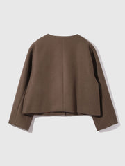 ウールチョウジャージーノーカラージャケット