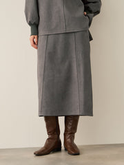 スウェードタッチダンボールナロースカート≪手洗い可能≫