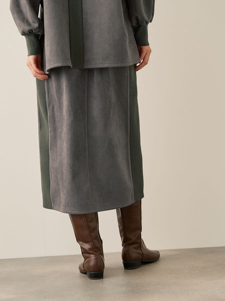 スウェードタッチダンボールナロースカート≪手洗い可能≫