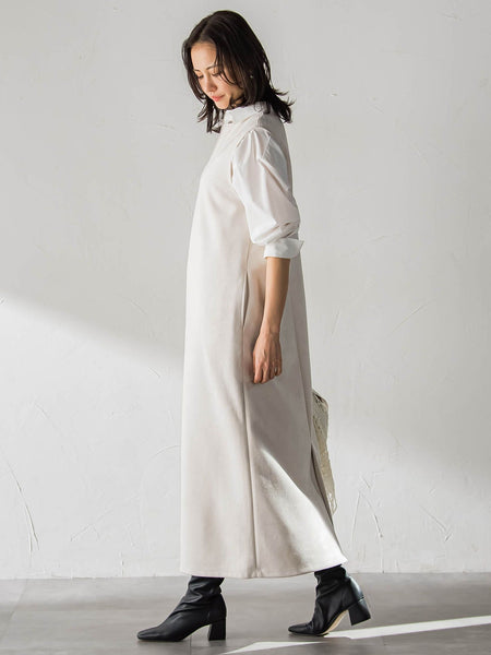 【WEB限定】フェイクスエードワンピース≪洗える≫