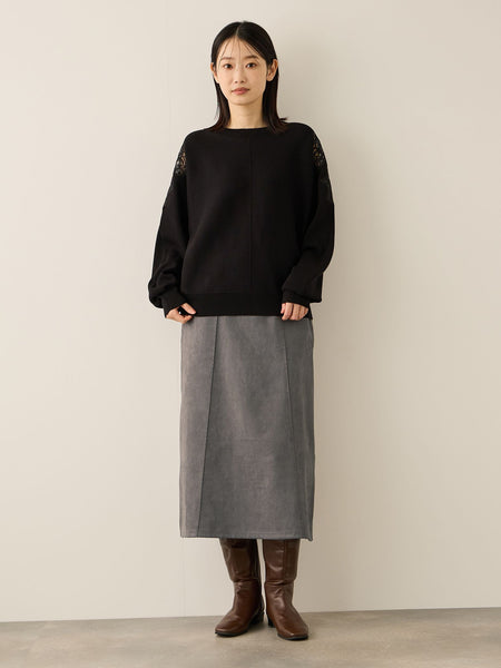 スウェードタッチダンボールナロースカート≪手洗い可能≫