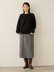 スウェードタッチダンボールナロースカート≪手洗い可能≫