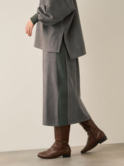 スウェードタッチダンボールナロースカート≪手洗い可能≫