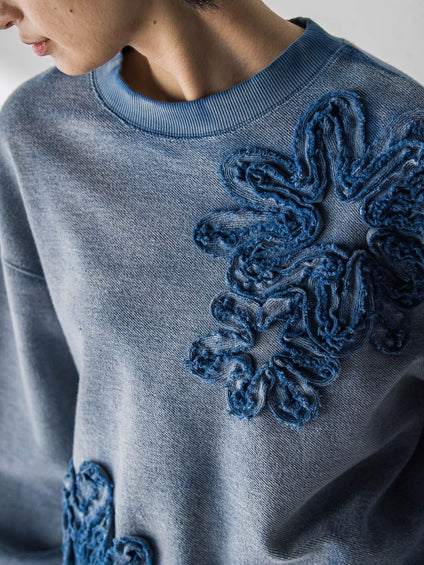 フラワーモチーフプルオーバー≪洗濯機で洗える≫