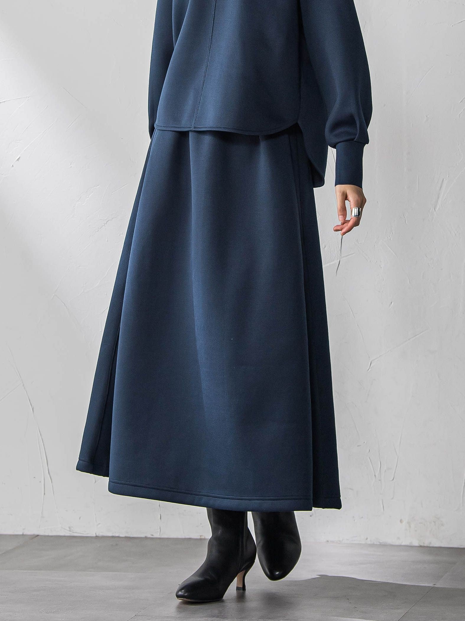 軽量ボンディングスカートセットアップ≪洗濯機で洗える≫