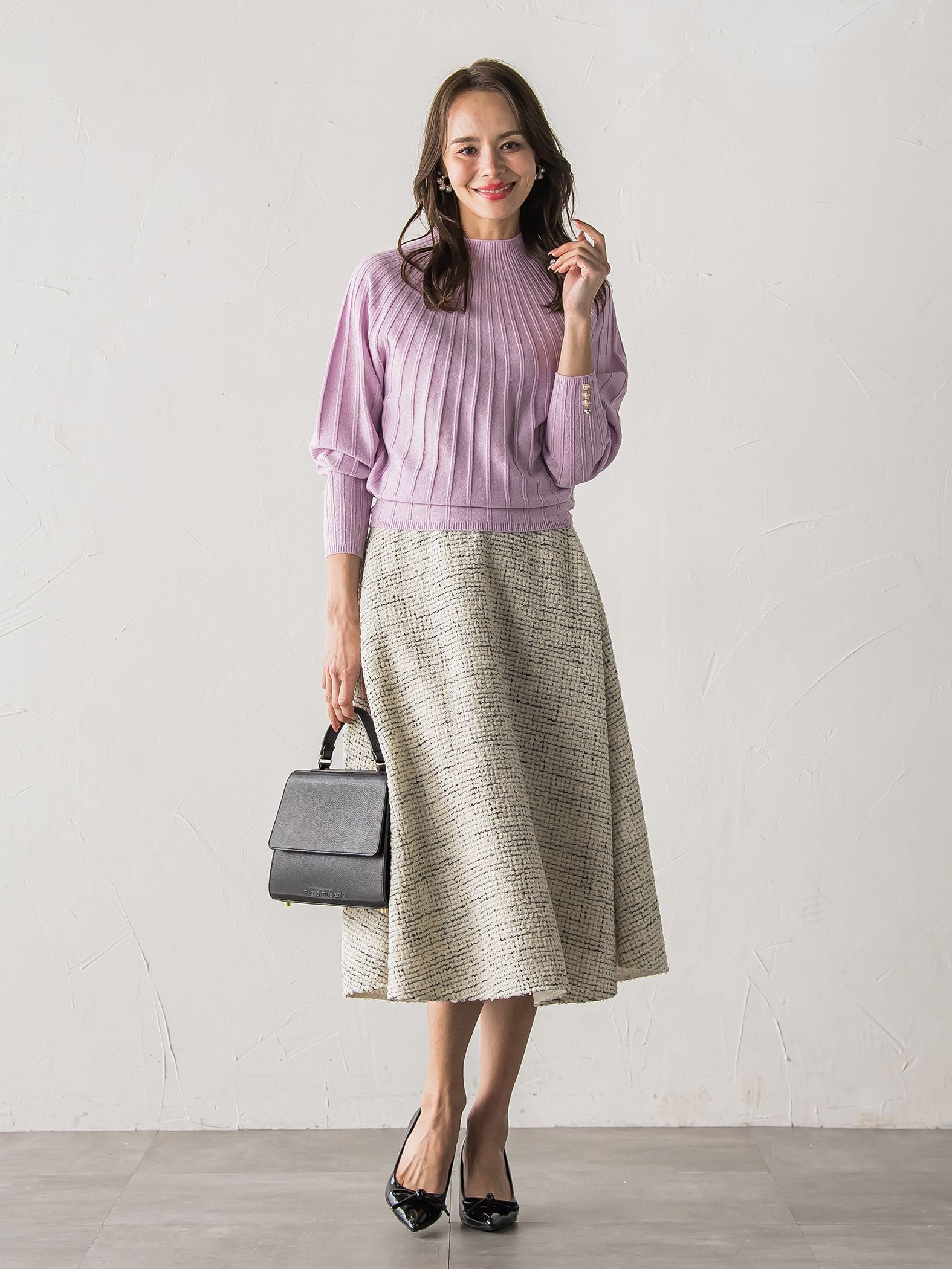 モノトーンツイードスカート