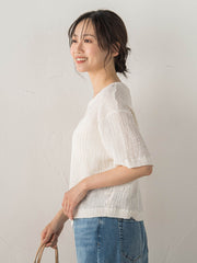 Recycle Slub BluseクロップドTシャツ