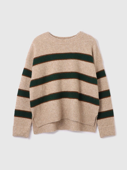 ウール混マルチボーダーニット≪洗濯機で洗える≫