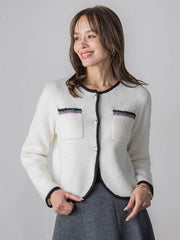 【WEB限定】バイカラーニットジャケット