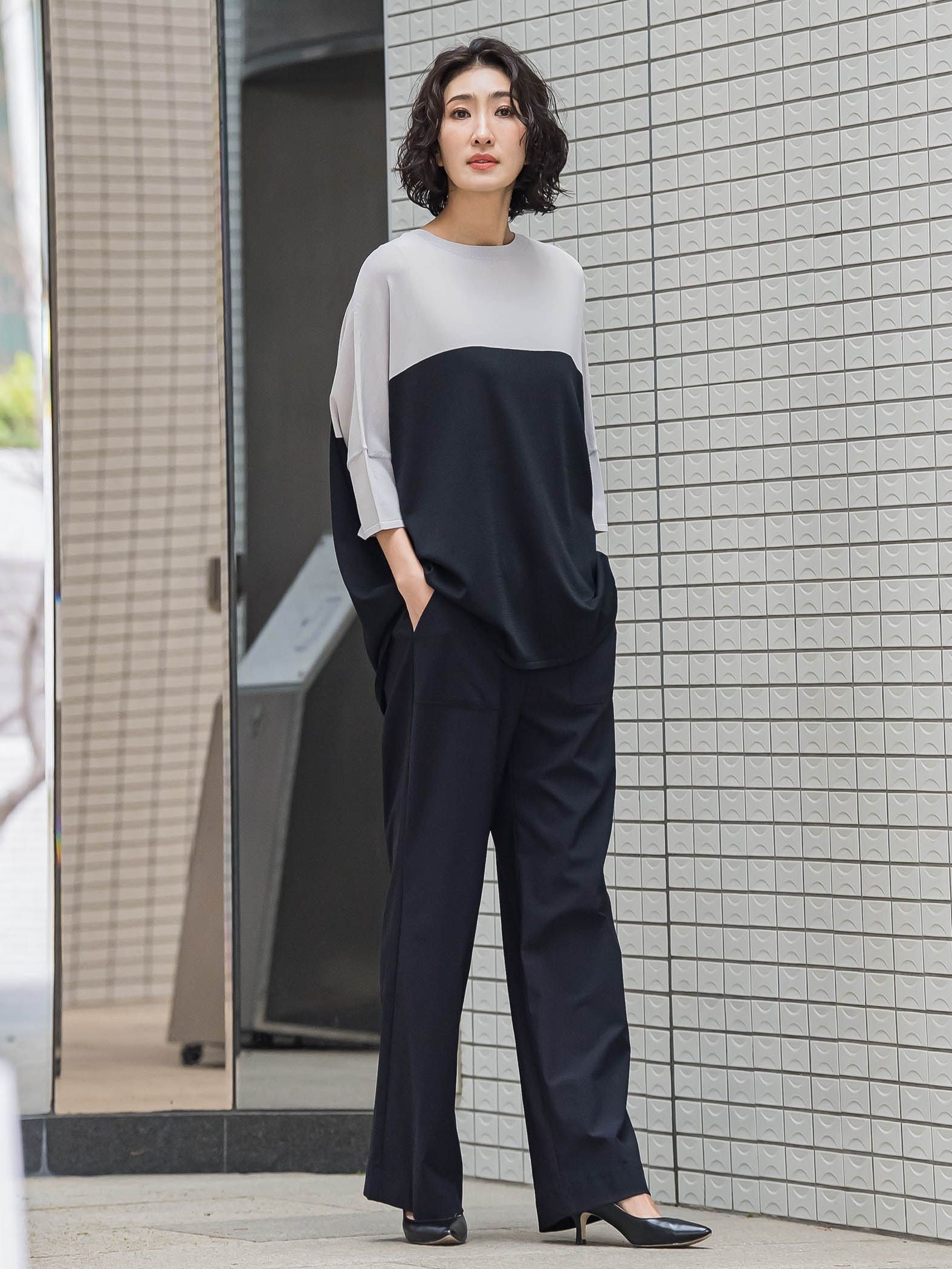 【WEB限定/大きいサイズ】ハイテンションワイドパンツ≪洗濯機で洗える≫