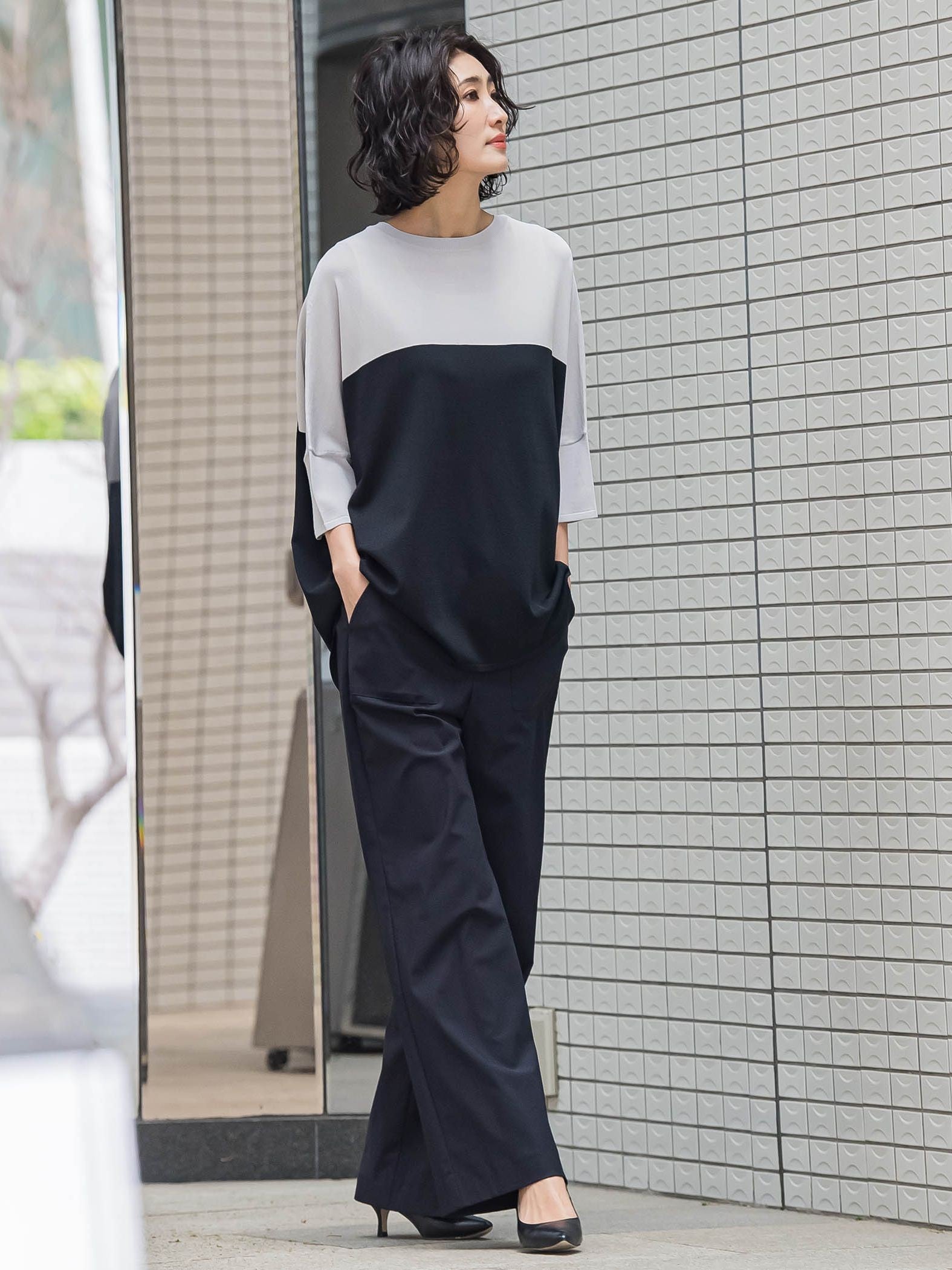 【WEB限定/大きいサイズ】ハイテンションワイドパンツ≪洗濯機で洗える≫