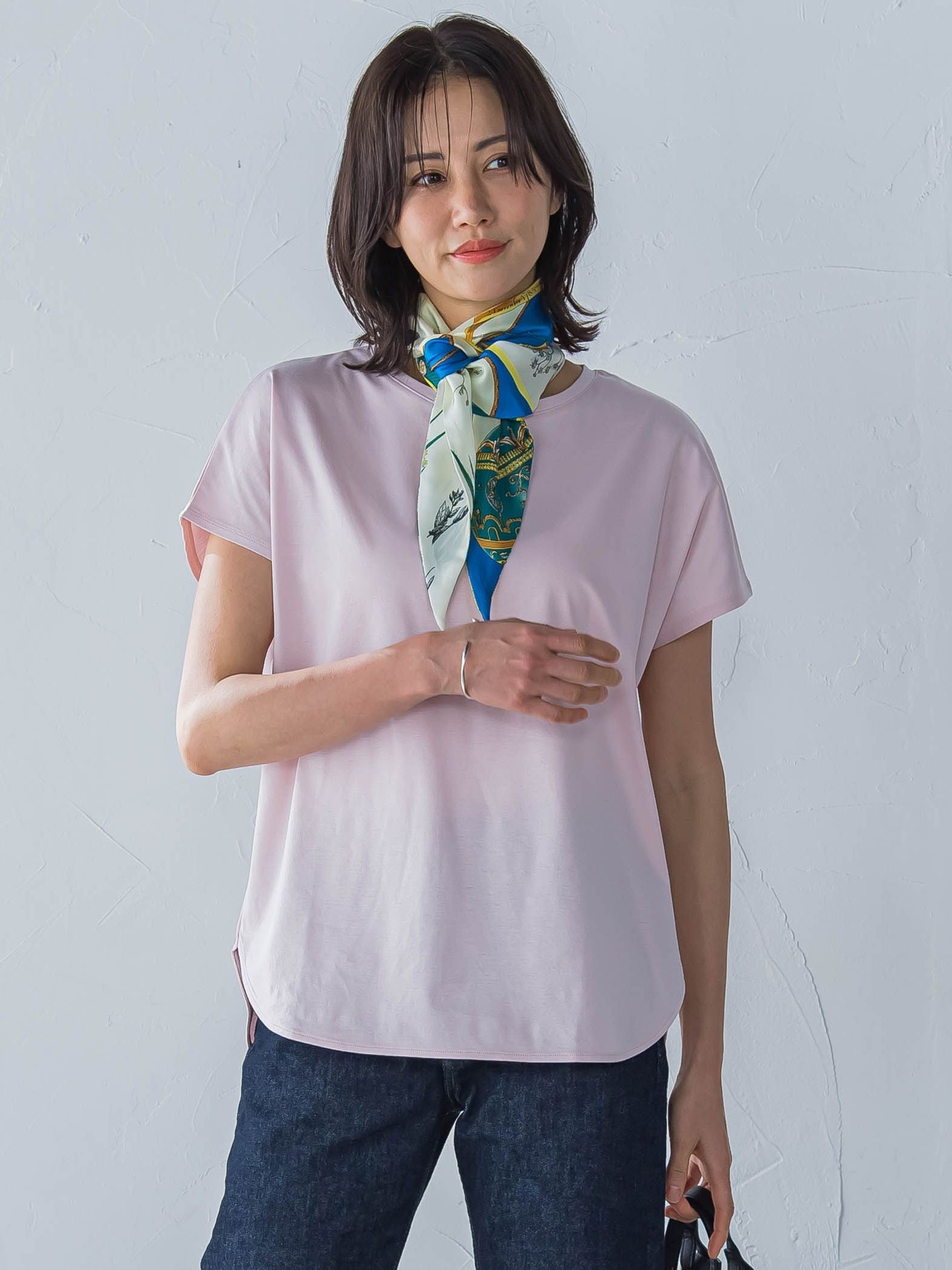【WEB限定】【3サイズ】スムースコットンラウンドヘムカットソー≪洗える/接触冷感≫