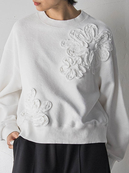 フラワーモチーフプルオーバー≪洗濯機で洗える≫