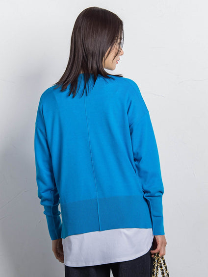 【WEB限定】ベーシックウールクルーネックニット≪洗える≫