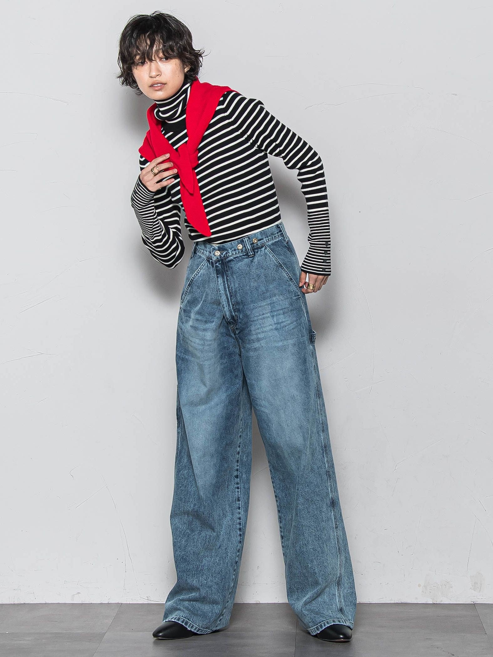 リブタートルニットプルオーバー≪手洗い可能≫