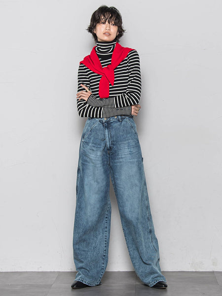 リブタートルニットプルオーバー≪手洗い可能≫