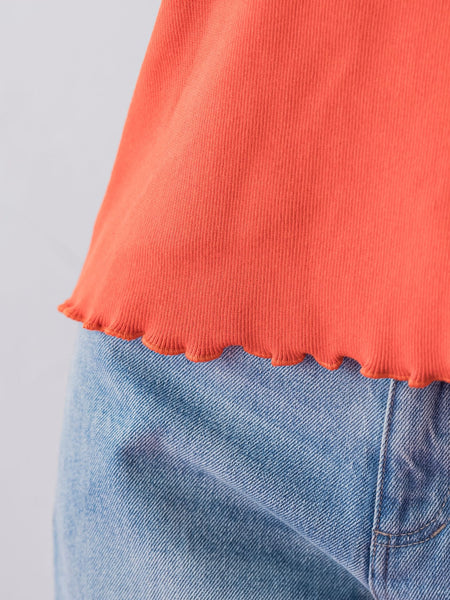 【レディな印象を演出】5分袖ヒモ付カットソー《洗濯機で洗える》