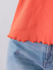 【レディな印象を演出】5分袖ヒモ付カットソー《洗濯機で洗える》