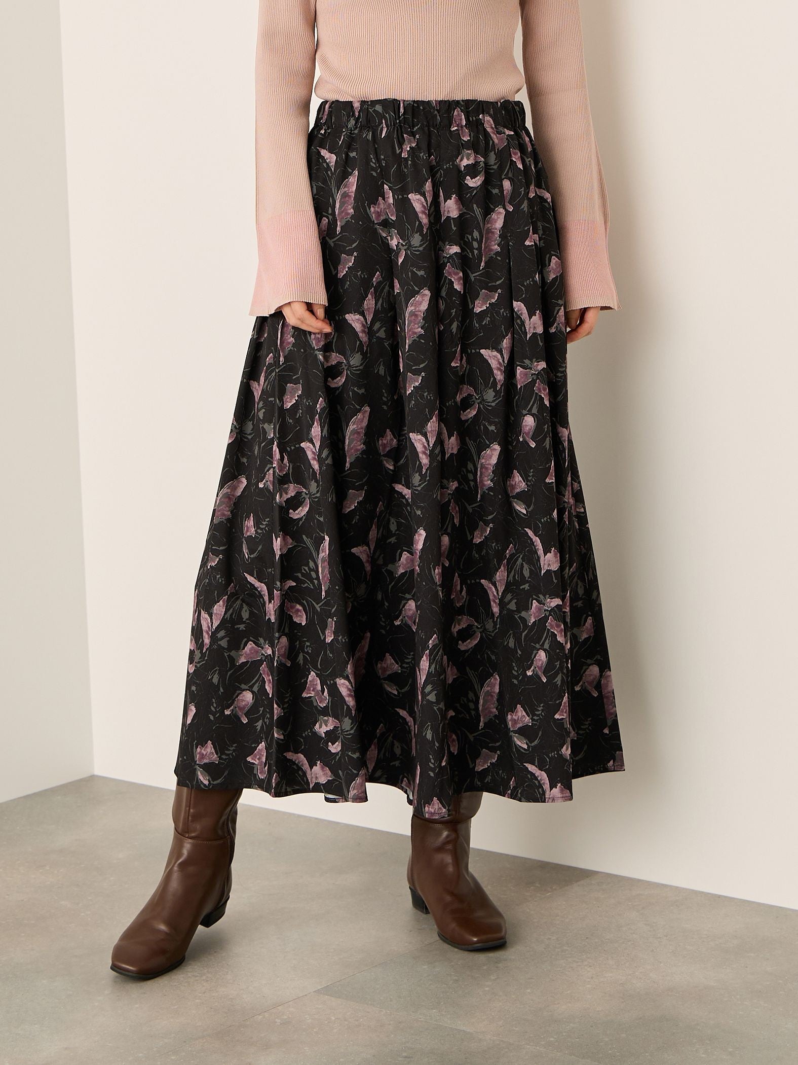 アートフラワースカートライクパンツ≪手洗い可能≫